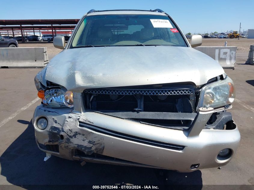 2006 Toyota Highlander Hybrid Limited V6 VIN: JTEEW21A160011729 Lot: 39752546
