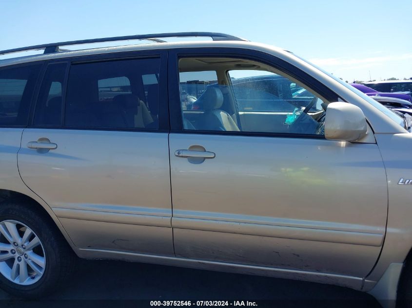 2006 Toyota Highlander Hybrid Limited V6 VIN: JTEEW21A160011729 Lot: 39752546