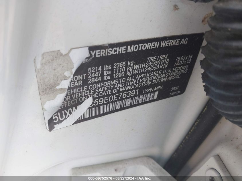 5UXWX7C59E0E76391 2014 BMW X3 xDrive35I