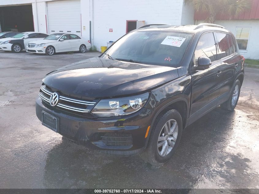 2016 Volkswagen Tiguan S VIN: WVGBV7AX4GW550142 Lot: 39752760