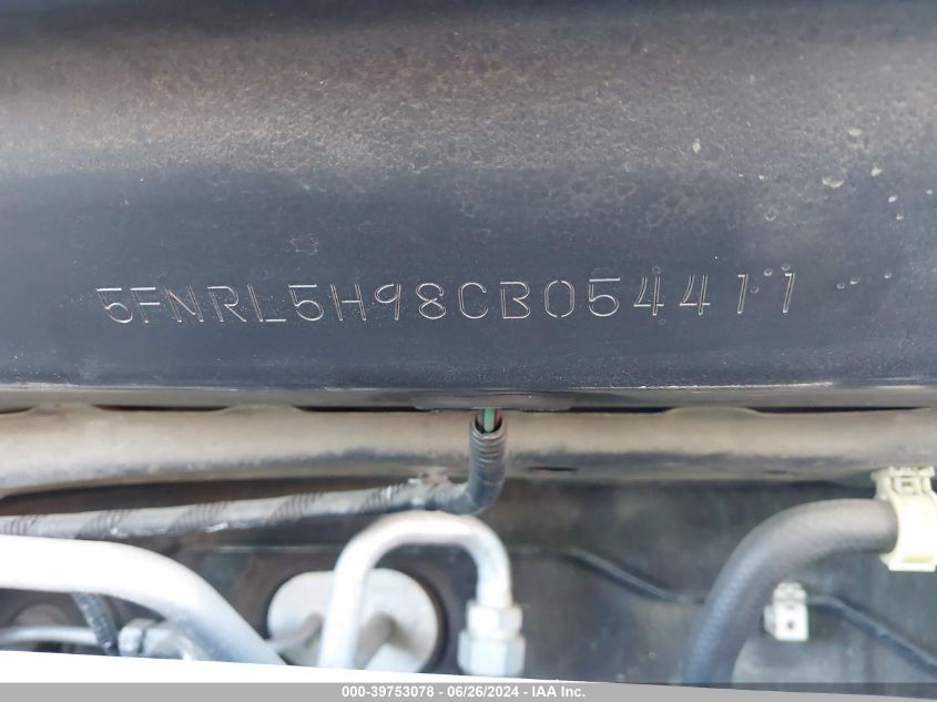 2012 Honda Odyssey Touring/Touring Elite VIN: 5FNRL5H98CB054411 Lot: 39753078