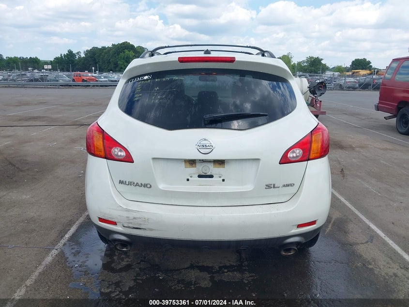 2010 Nissan Murano Sl VIN: JN8AZ1MW3AW140626 Lot: 39753361
