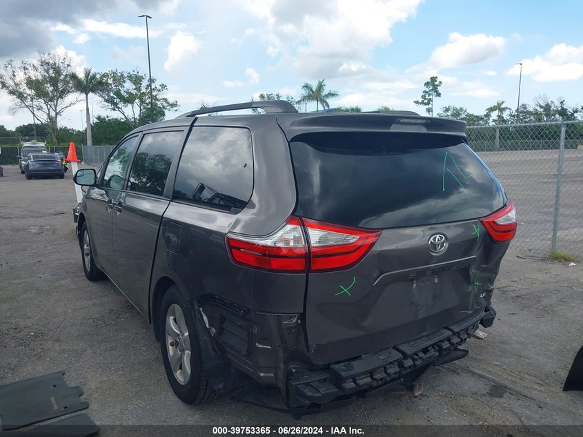 VIN 5TDKZ3DC6HS790739 2017 TOYOTA SIENNA LE 8 PASSENGER