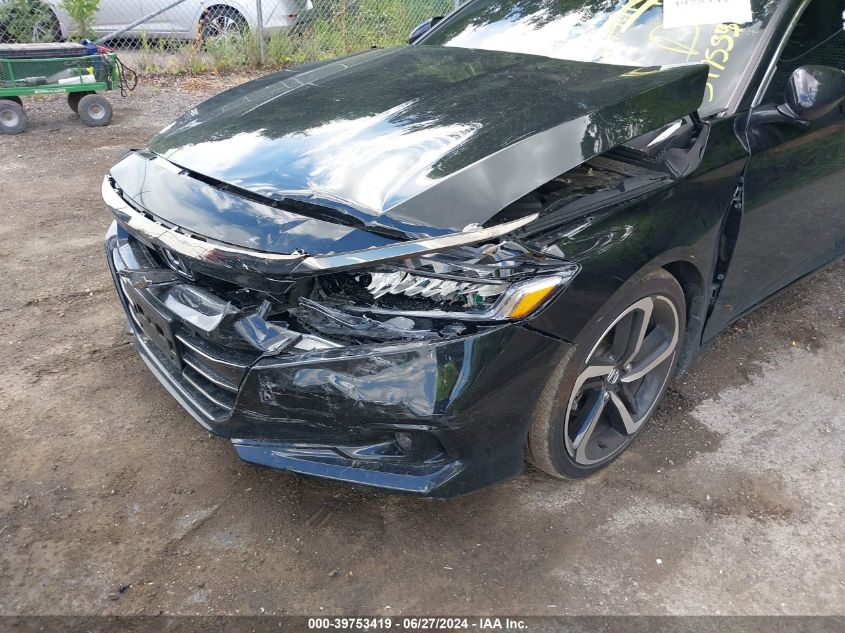 2022 Honda Accord Sport VIN: 1HGCV1F31NA122598 Lot: 39753419