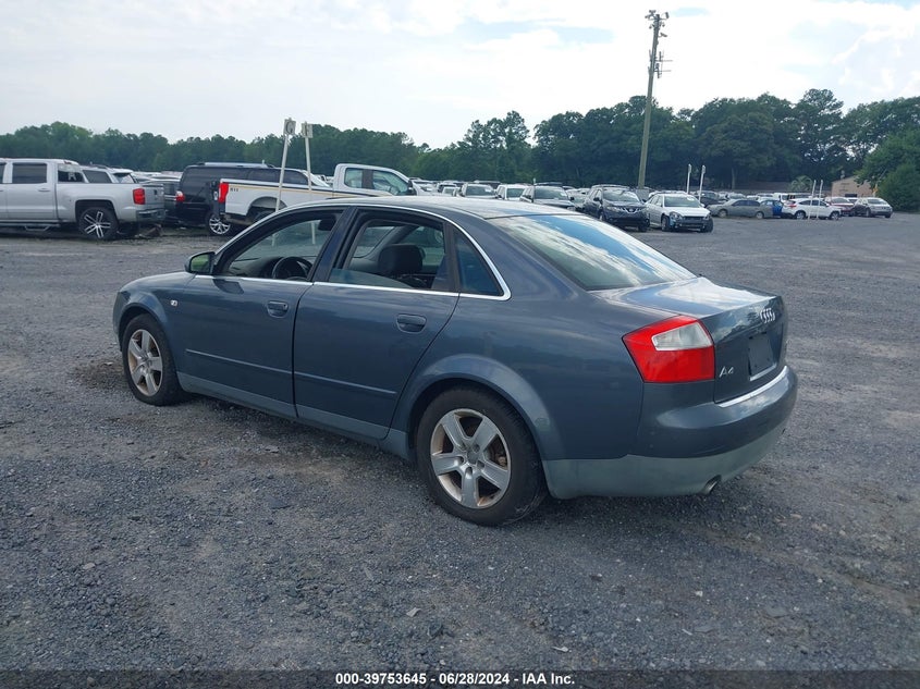 2002 Audi A4 3.0 Quattro VIN: WAULT58E82A238352 Lot: 39753645