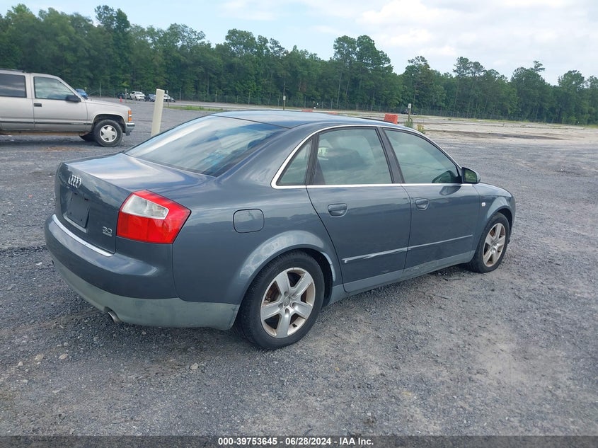 2002 Audi A4 3.0 Quattro VIN: WAULT58E82A238352 Lot: 39753645