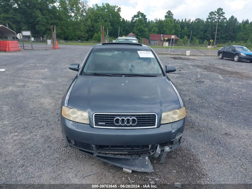 2002 Audi A4 3.0 Quattro VIN: WAULT58E82A238352 Lot: 39753645