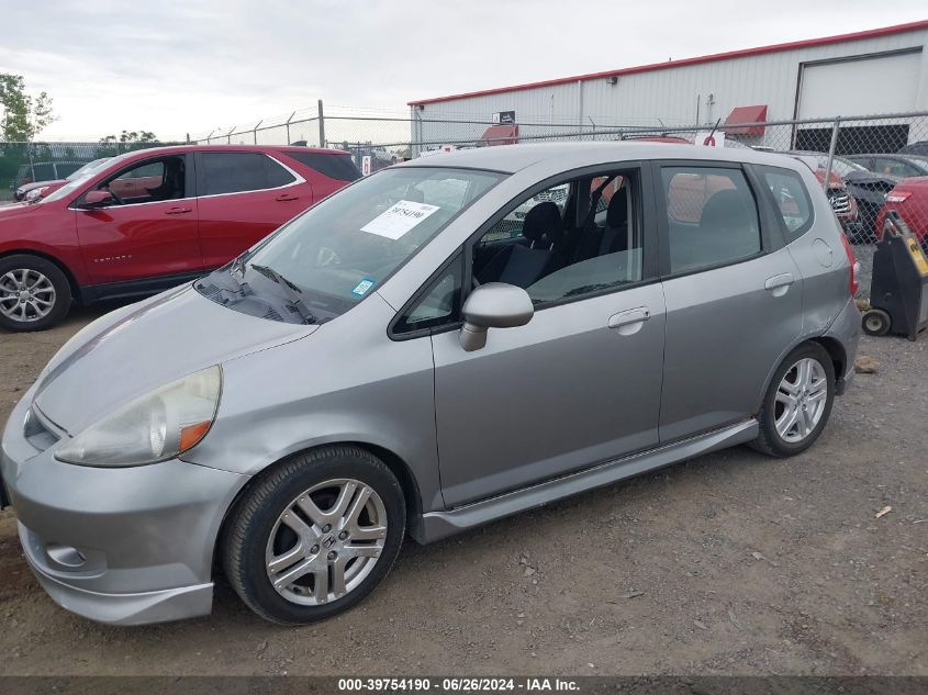 2007 Honda Fit Sport VIN: JHMGD38687S037081 Lot: 39754190