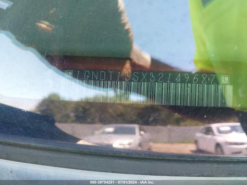 2003 Chevrolet Trailblazer Lt VIN: 1GNDT13SX32149687 Lot: 39754251