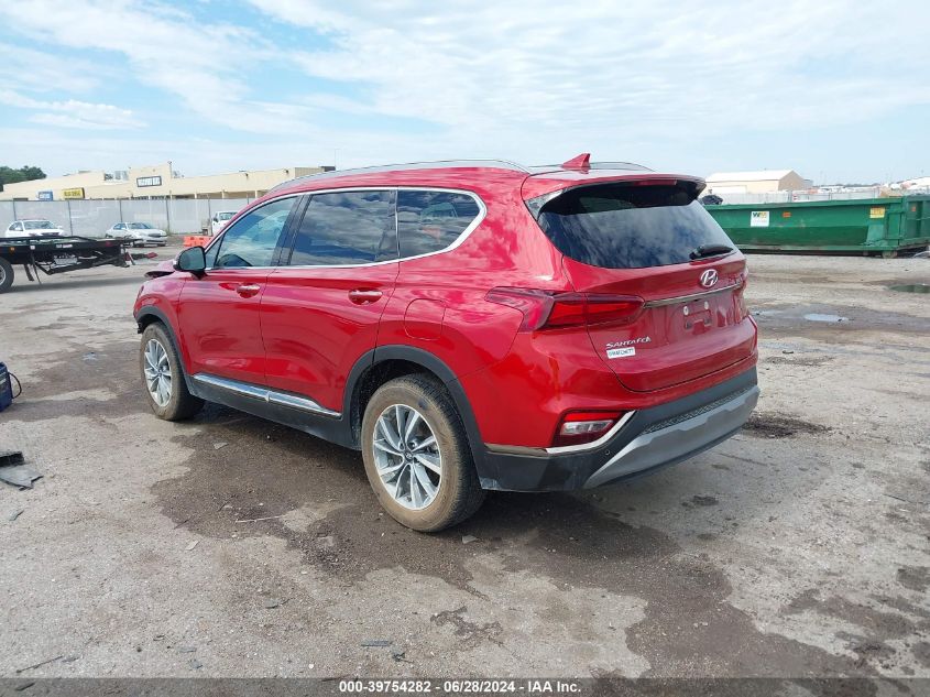 2019 Hyundai Santa Fe Limited VIN: 5NMS53AD2KH067618 Lot: 39754282