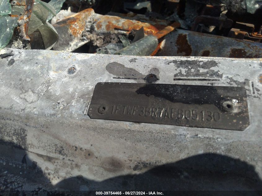 2010 Ford F350 Super Duty VIN: 1FTWF3BR7AEB05130 Lot: 39754465