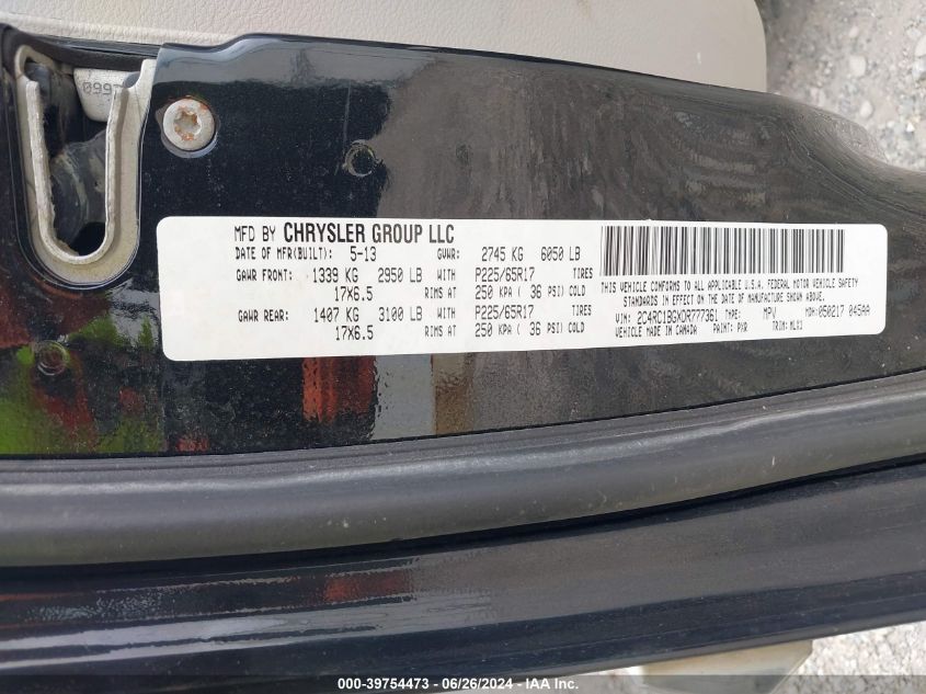 2C4RC1BGXDR777361 2013 Chrysler Town & Country Touring