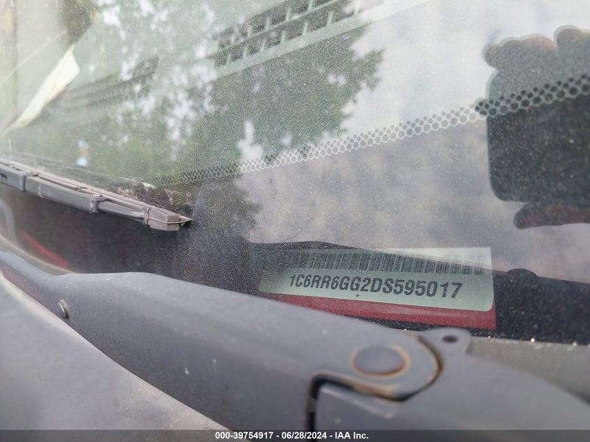 2013 Ram 1500 Slt VIN: 1C6RR6GG2DS595017 Lot: 39754917