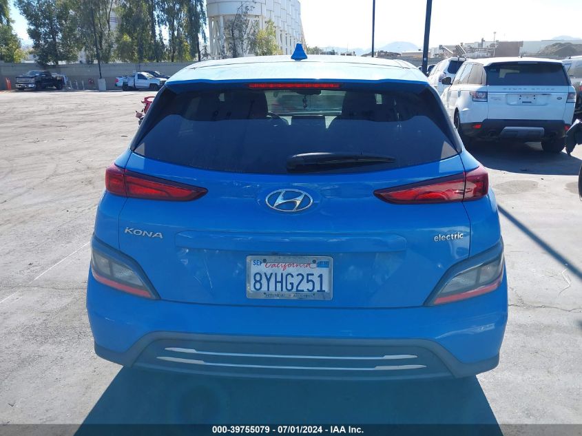 2022 Hyundai Kona Electric Sel VIN: KM8K33AG0NU139537 Lot: 39755079