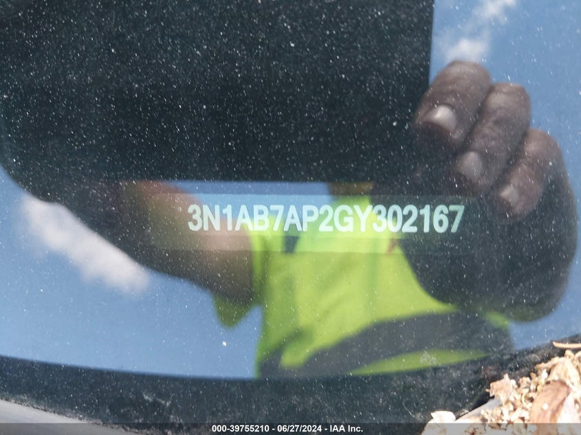 2016 Nissan Sentra Sr VIN: 3N1AB7AP2GY302167 Lot: 39755210