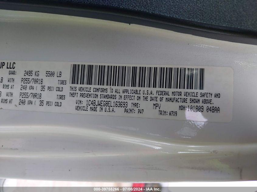 2014 JEEP WRANGLER UNLIMITED SAHARA - 1C4BJWEG8EL163693