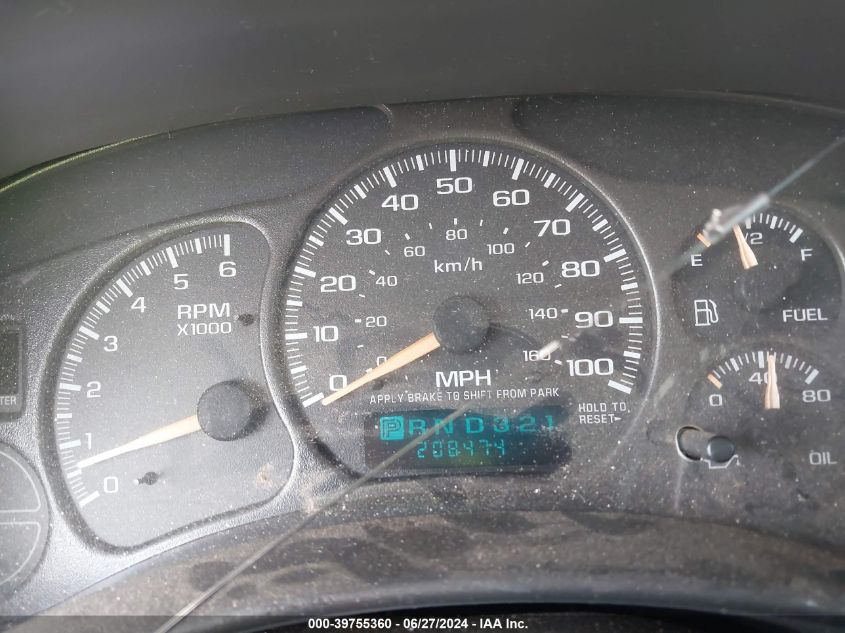 2002 Chevrolet Tahoe Ls VIN: 1GNEK13VX2J289079 Lot: 39755360