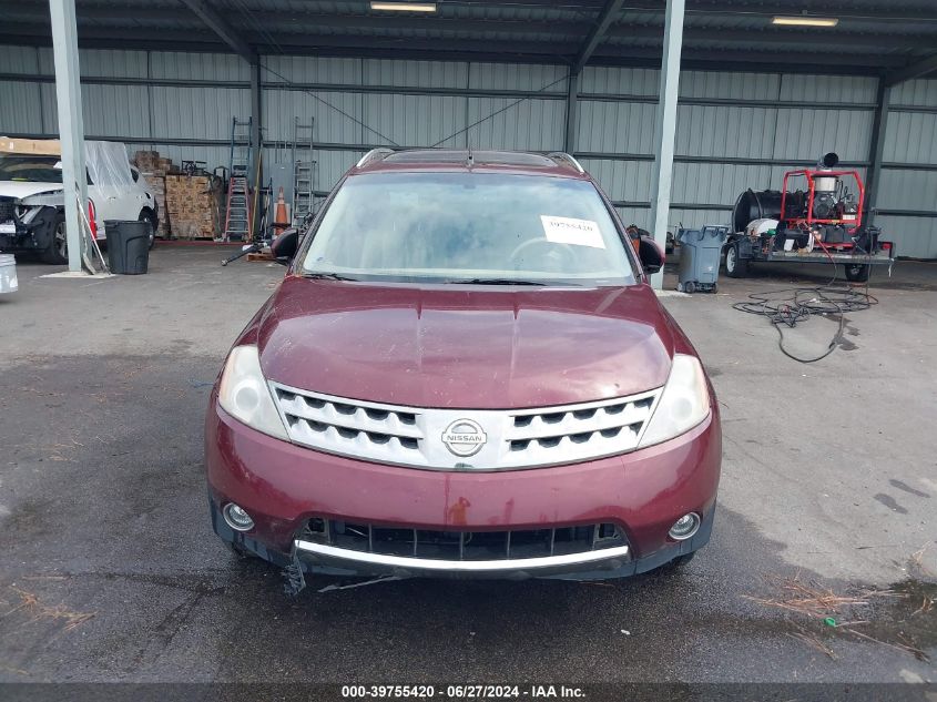2006 Nissan Murano Se VIN: JN8AZ08W16W527820 Lot: 39755420