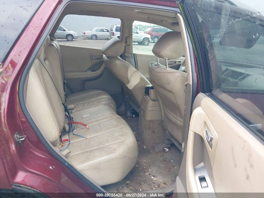 2006 Nissan Murano Se VIN: JN8AZ08W16W527820 Lot: 39755420