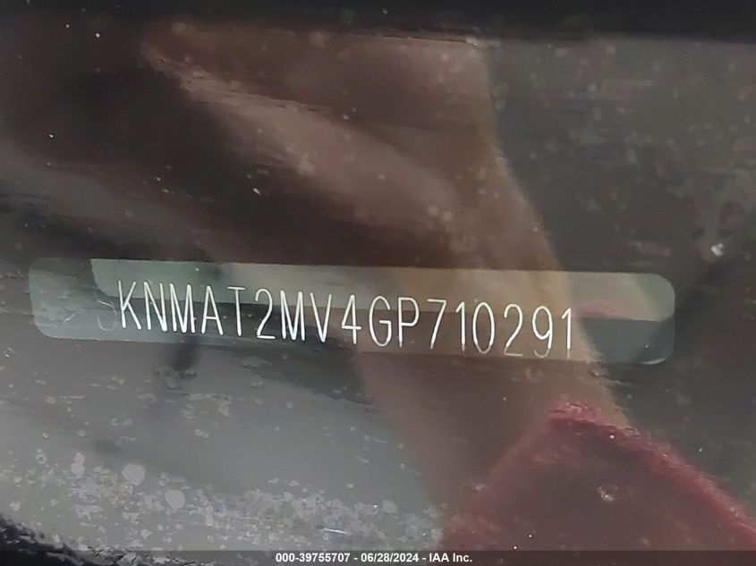 2016 Nissan Rogue Sv VIN: KNMAT2MV4GP710291 Lot: 39755707