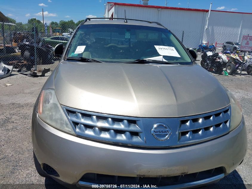 2006 Nissan Murano S VIN: JN8AZ08W56W544135 Lot: 39755726