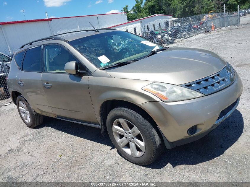 2006 Nissan Murano S VIN: JN8AZ08W56W544135 Lot: 39755726