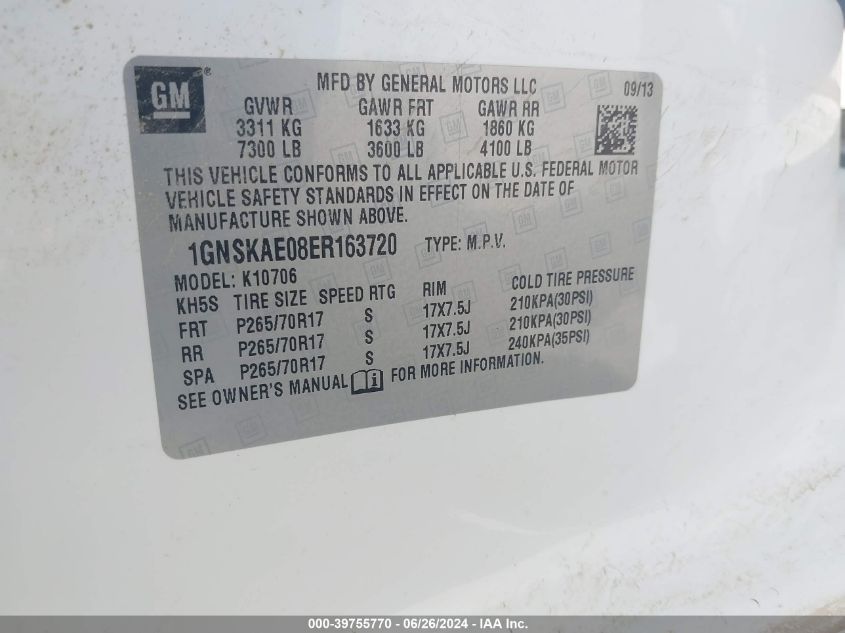 2014 CHEVROLET TAHOE LS - 1GNSKAE08ER163720