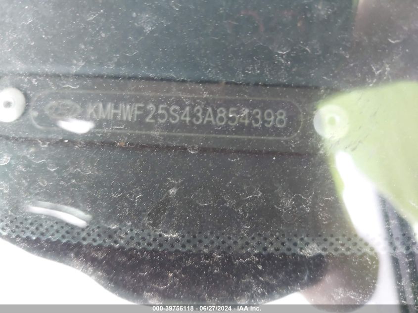 2003 Hyundai Sonata VIN: KMHWF25S43A854398 Lot: 39756118