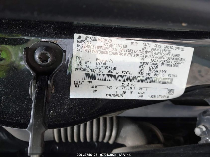 1FADP3F22EL129573 2014 Ford Focus Se