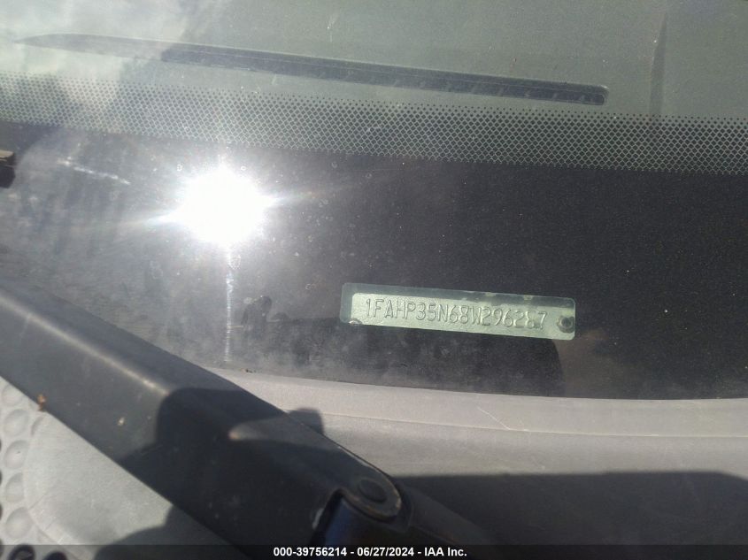 2008 Ford Focus Se/Ses VIN: 1FAHP35N68W296287 Lot: 39756214