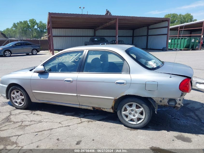 2002 Kia Spectra Ls VIN: KNAFB121025118049 Lot: 39756456