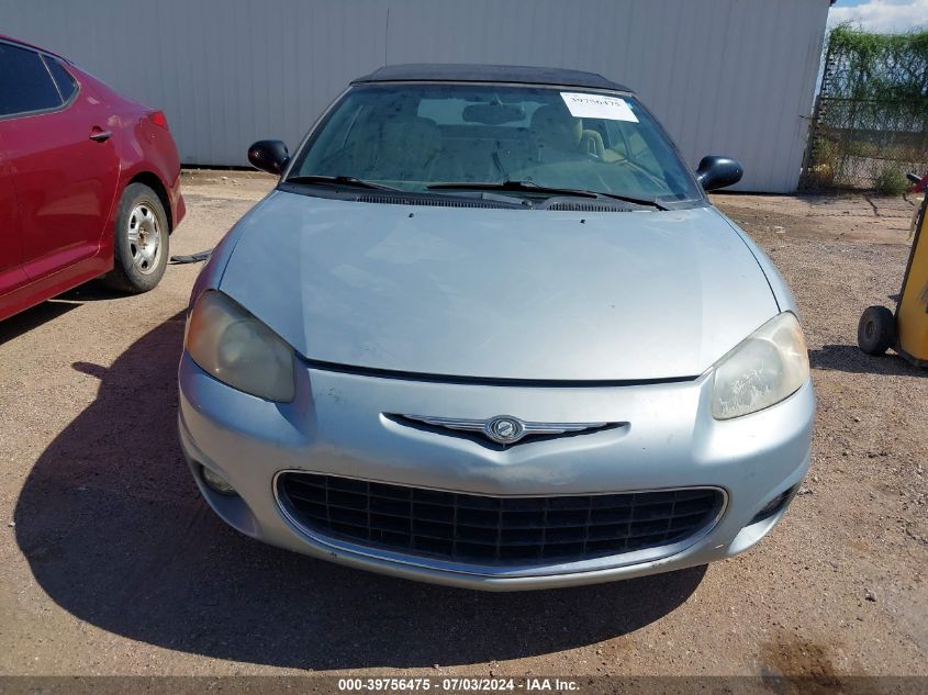 2001 Chrysler Sebring Limited VIN: 1C3EL65U21N602290 Lot: 39756475