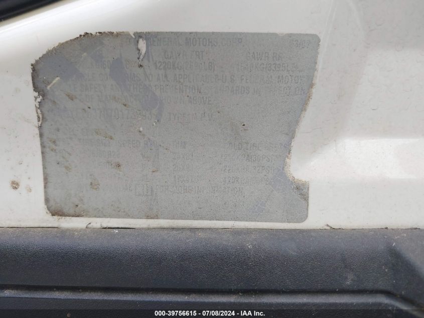 2007 Cadillac Srx V6 VIN: 1GYEE637070173993 Lot: 39756615