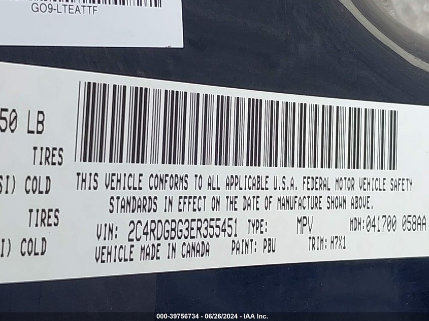 2014 DODGE GRAND CARAVAN SE - 2C4RDGBG3ER355451