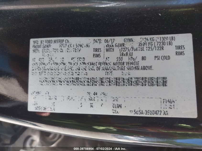 2017 Ford F-350 Xlt VIN: 1FT8W3B61HEE12818 Lot: 39756954