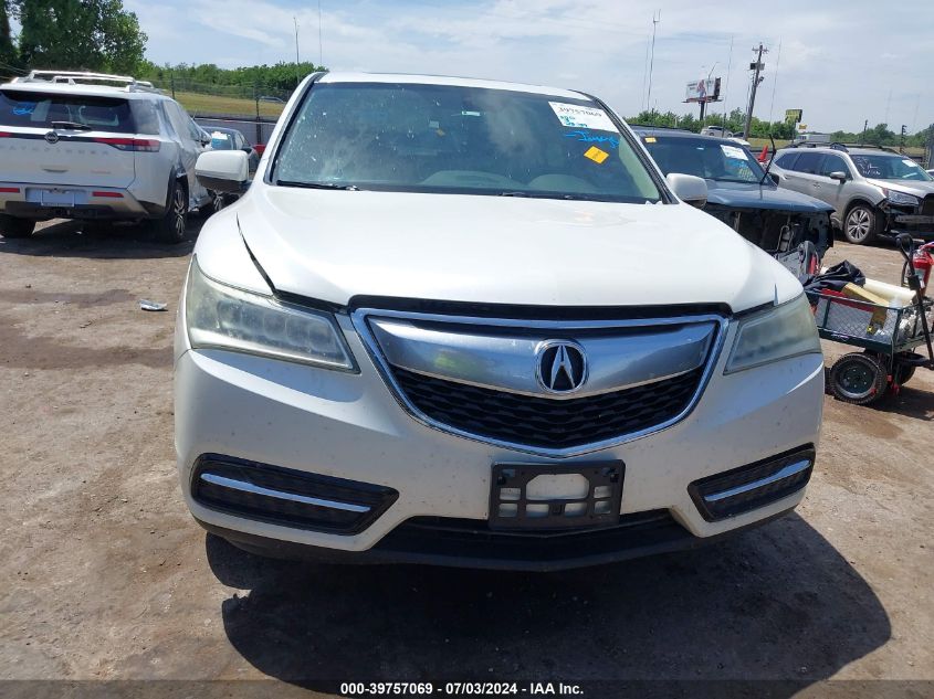 2014 Acura Mdx VIN: 5FRYD3H24EB005899 Lot: 39757069