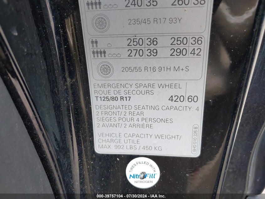 2004 Audi A4 3.0 VIN: WAUDT48H34K016694 Lot: 39757104