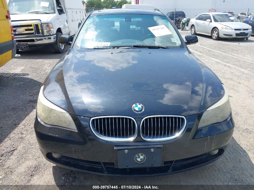 2007 BMW 525I VIN: WBANE535X7CW63822 Lot: 39757445