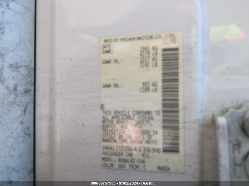 2009 Nissan Altima 2.5 S VIN: 1N4AL21E39N453696 Lot: 39757555