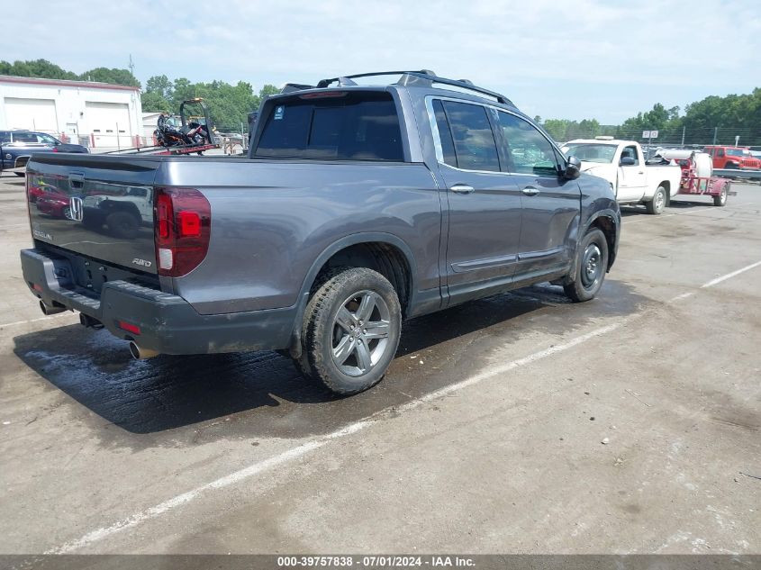 2022 Honda Ridgeline Rtl-E VIN: 5FPYK3F78NB027725 Lot: 39757838