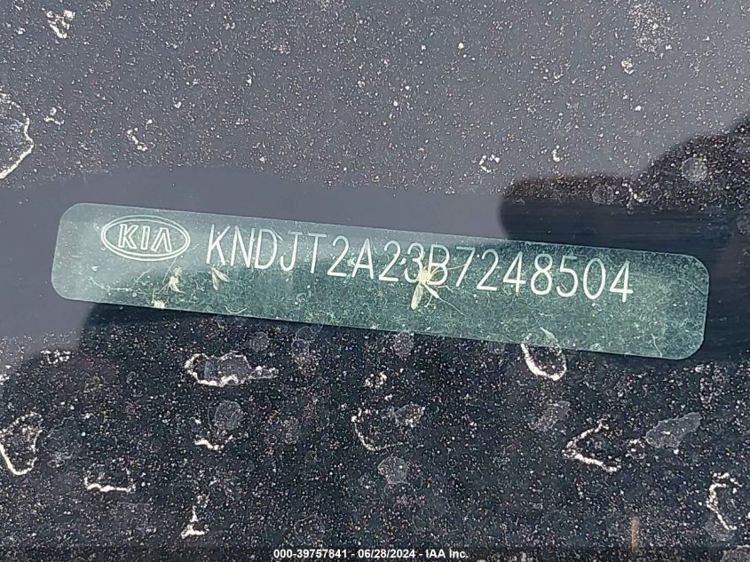 2011 Kia Soul +/!/Sport VIN: KNDJT2A23B7248504 Lot: 39757841