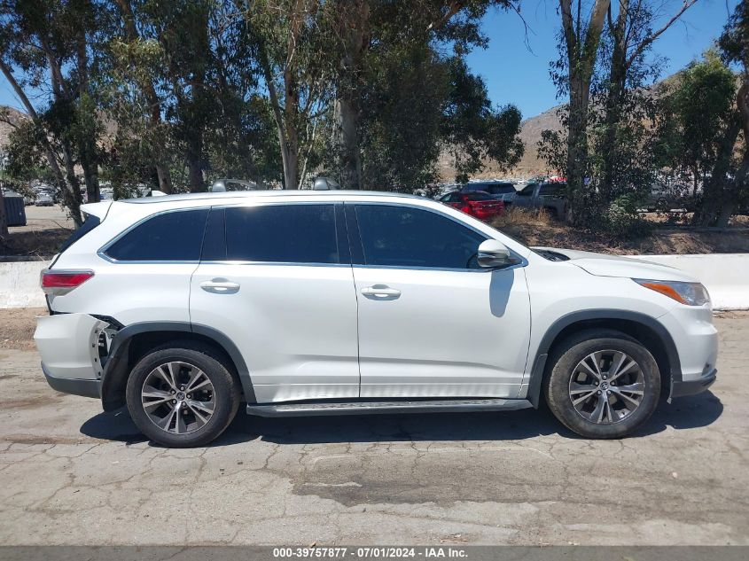 2016 Toyota Highlander Xle V6 VIN: 5TDJKRFH9GS272912 Lot: 39757877