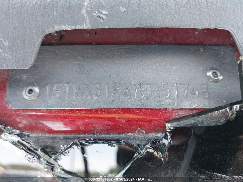 2007 Ford F-350 Lariat/Xl/Xlt VIN: 1FTWX31P87EB51748 Lot: 39757902