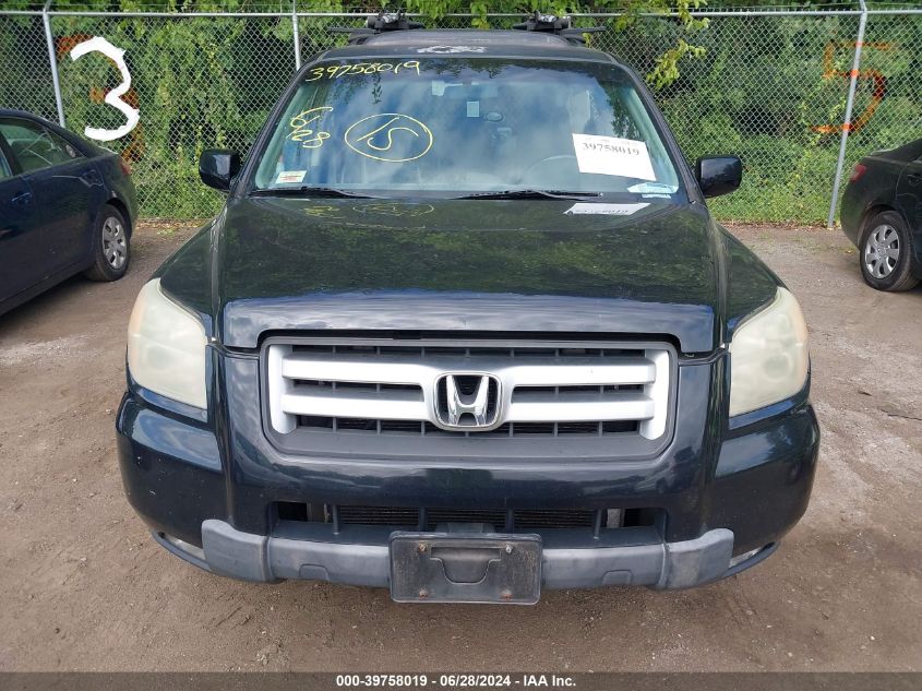2006 Honda Pilot Ex VIN: 5FNYF18706B014497 Lot: 39758019