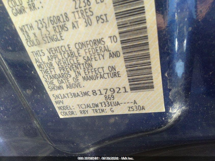 2021 NISSAN ROGUE SV FWD - 5N1AT3BA3MC817921