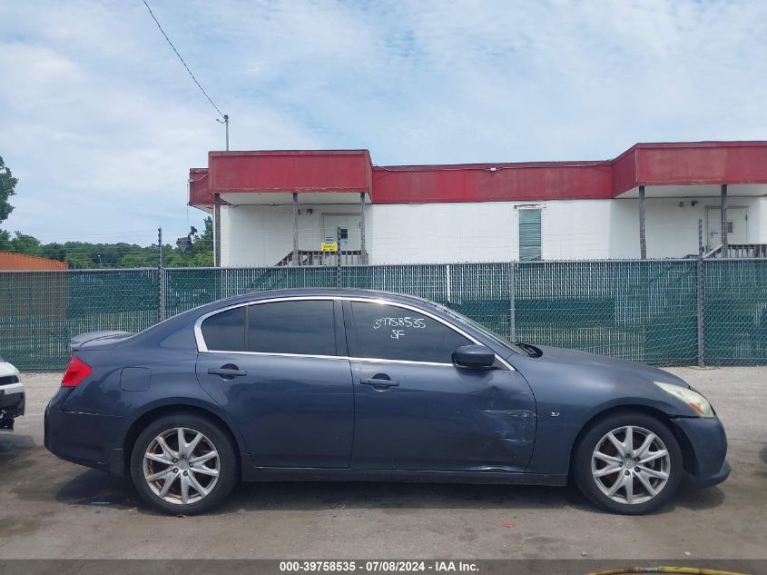 2010 Infiniti G37X VIN: JN1CV6AR8AM455416 Lot: 39758535