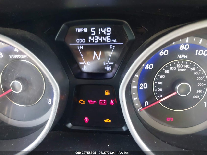 2012 Hyundai Elantra Limited (Ulsan Plant) VIN: KMHDH4AE2CU479784 Lot: 39758605