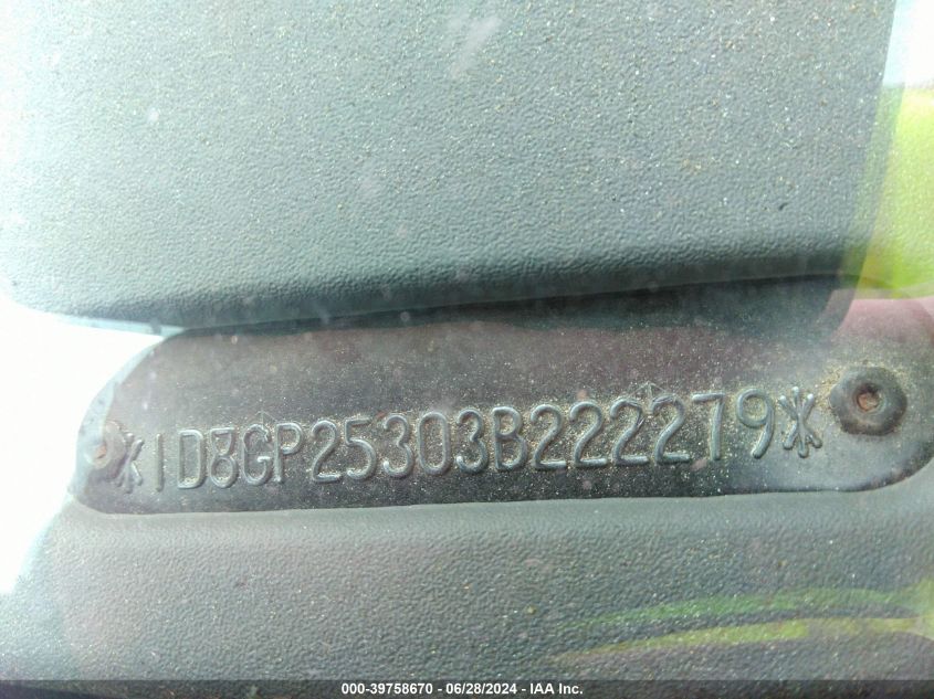 2003 Dodge Caravan Se VIN: 1D8GP25303B222279 Lot: 39758670