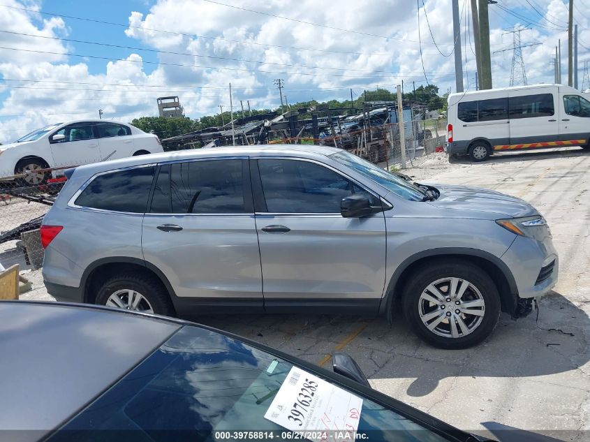 2017 Honda Pilot Lx VIN: 5FNYF6H18HB070022 Lot: 40301494