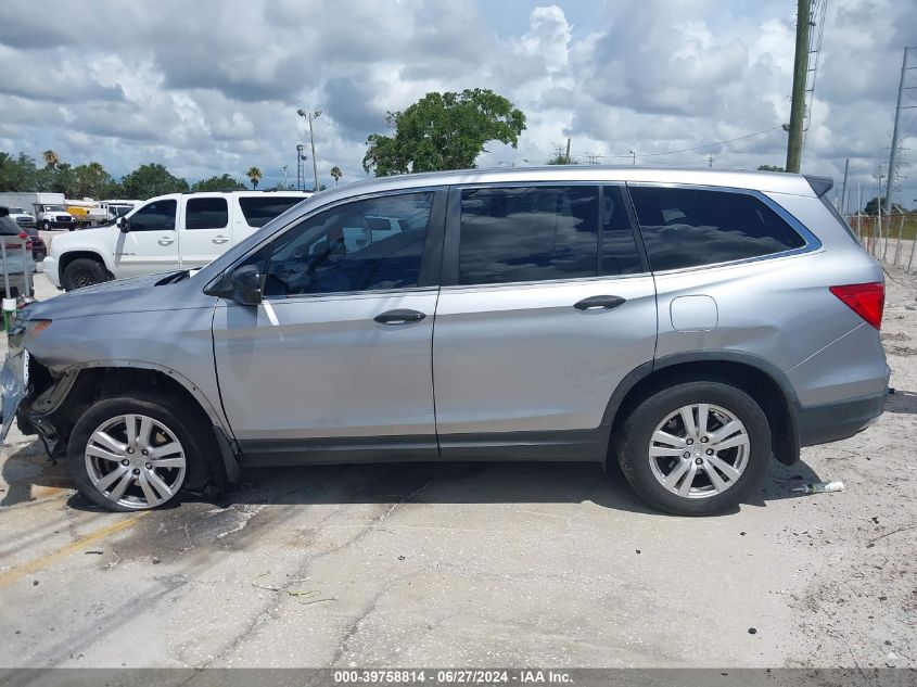 2017 Honda Pilot Lx VIN: 5FNYF6H18HB070022 Lot: 40301494